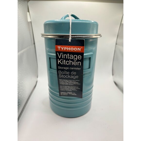 Typhoon Vintage Kitchen Storage Canister 1.6L With Lid Blue Kitchen Pantry - Picture 3 of 8